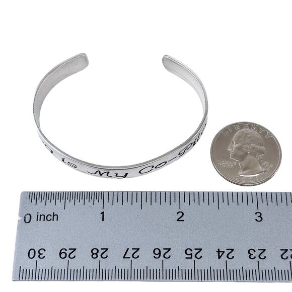 Dog Is My Co-Pilot H&H Cuff Bracelet | Vintage Sterling Silver 925 | 6.5" - Picture 10 of 11